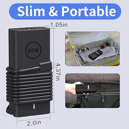 Miniatura 6 de Nuevo cargador USB C de 65 W para laptop Dell, cargador USB C Dell para Dell Latitude 3340 3440 3540 5420 5430 5440 5520 7430 7420 7440, XPS 13