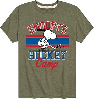HYBRID APPAREL - Peanuts - Snoopy's Hockey Camp - Toddler and Youth Short Sleeve Graphic T-Shirt