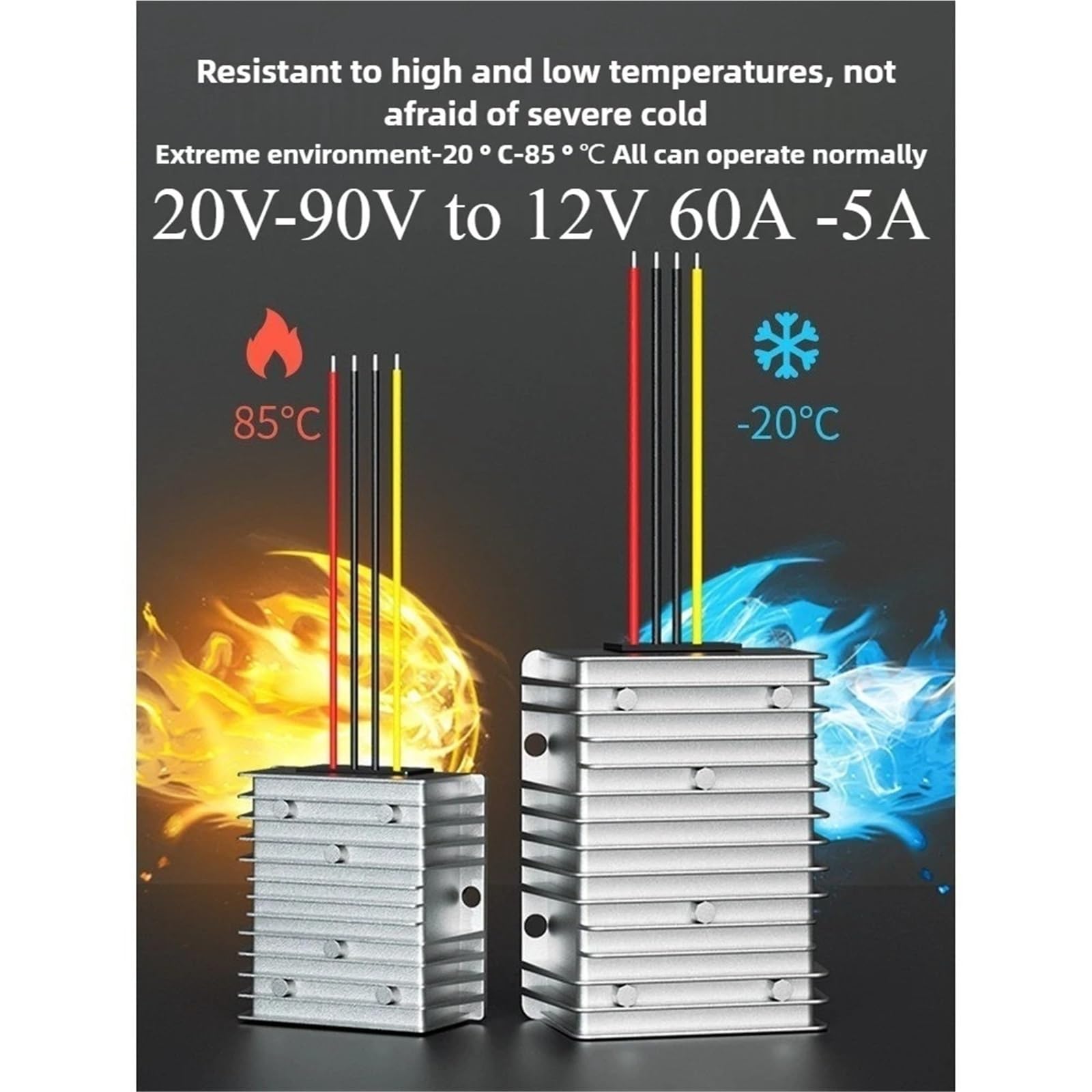 Regolatore 48V 60V 72V a 12V 5A 60A 50A 40A 30A 20A 15A 10A Convertitore DC DC Step Down Riduttore di Tensione(20V-90V to 12V 10A)