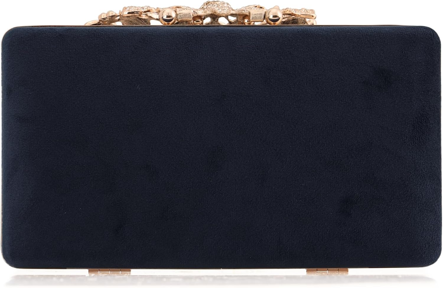 DEXMAY Women's Evening Clutch Bag with Rhinestone Flower Clasp,Crystal Purse for Wedding,Party,Prom