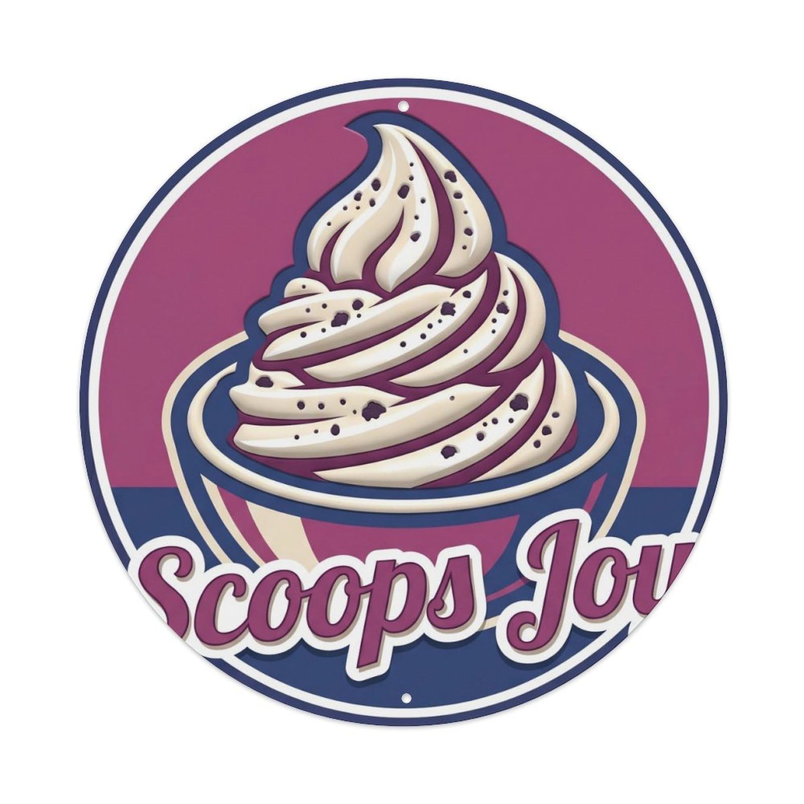 Scoops Joy Dessert Parlor 1 Metal Tin Sign