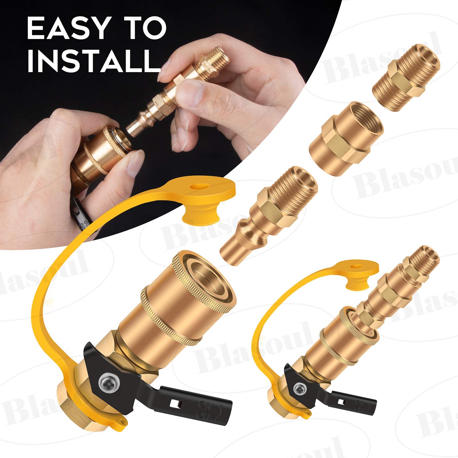Blasoul 1/4 Quick Connect Propane Hose Adapter For RV To