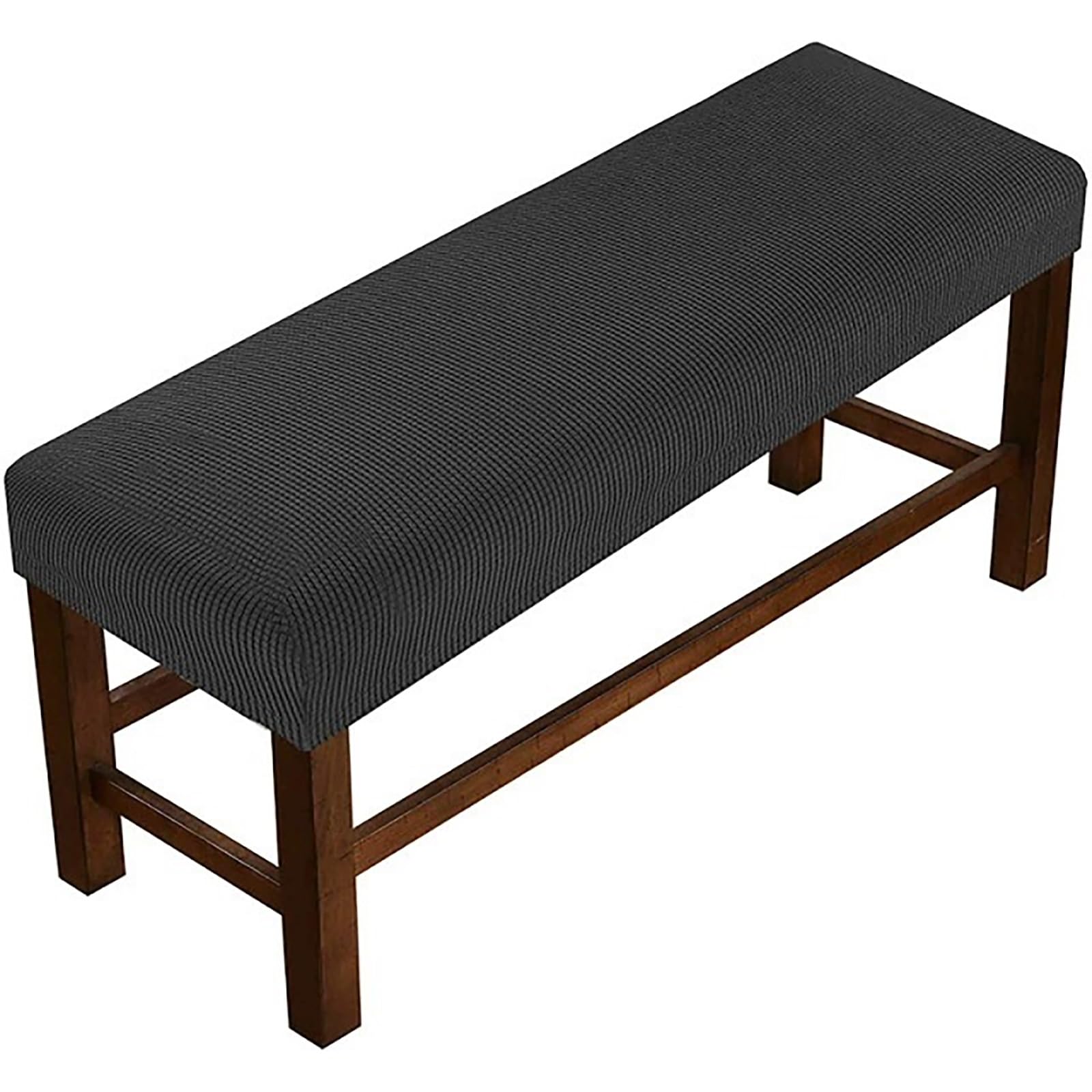 MSNCS Stretch Dining Bench Cover, Removable Bench Slipcover Washable Bench Seat Protector Rectangle Bench Cover for Dining Room, Living Room, Bedroom, Kitchen(Black,160-180cm)