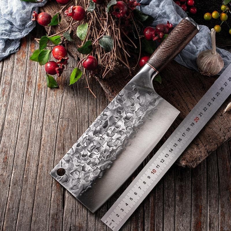Meat Cleaver Knife, 7.5inch Chef Butcher Knife High Carbon 5cr15mov Steel Kitchen Knife Cooking Tool Chinese Boning Knife Utility Cleaver Knife