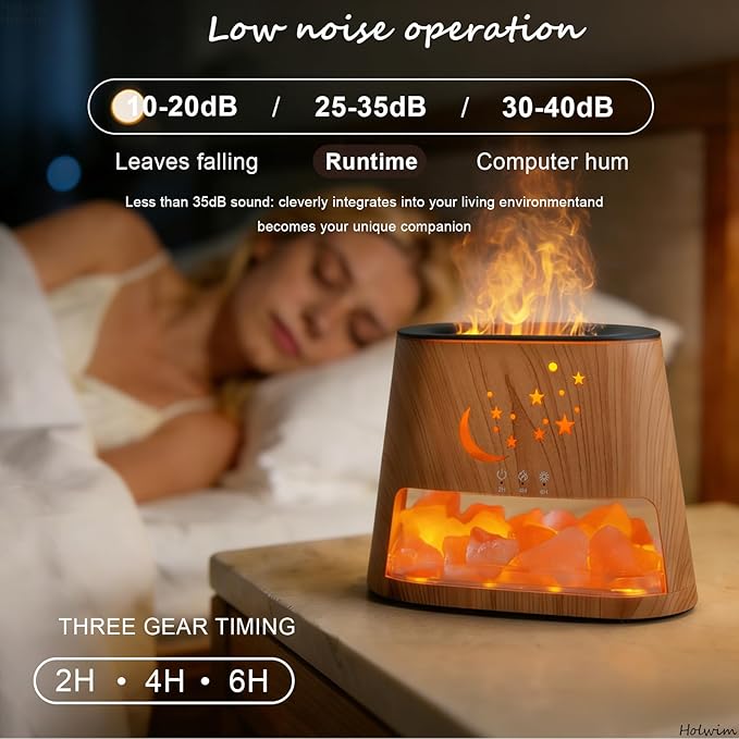 Difusor de Aceites Esenciales y Lámpara de Sal del Himalaya Holwim 260ml miniatura 6