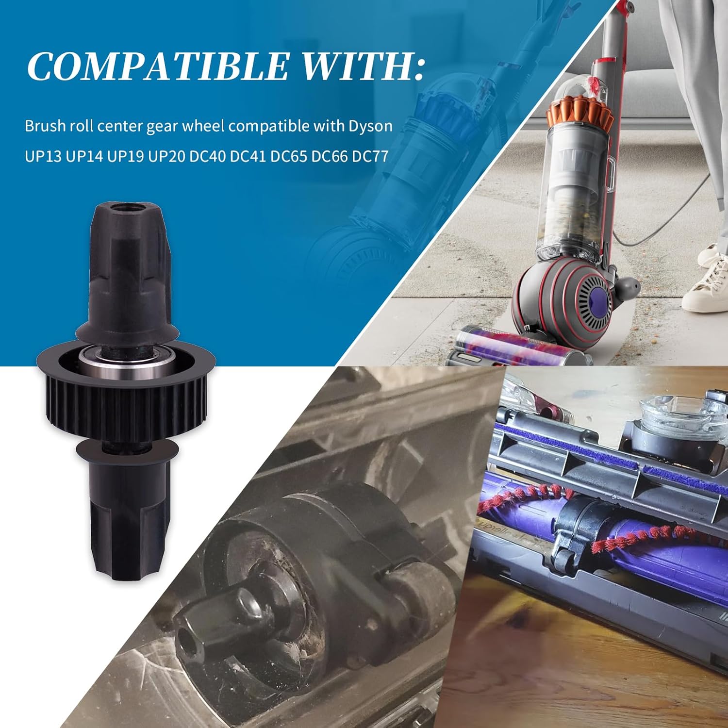 1Pcs Brush Roll Center Gear Wheel Compatible with Dyson UP13 UP14 UP19 UP20 DC40 DC41 DC65 DC66 DC77