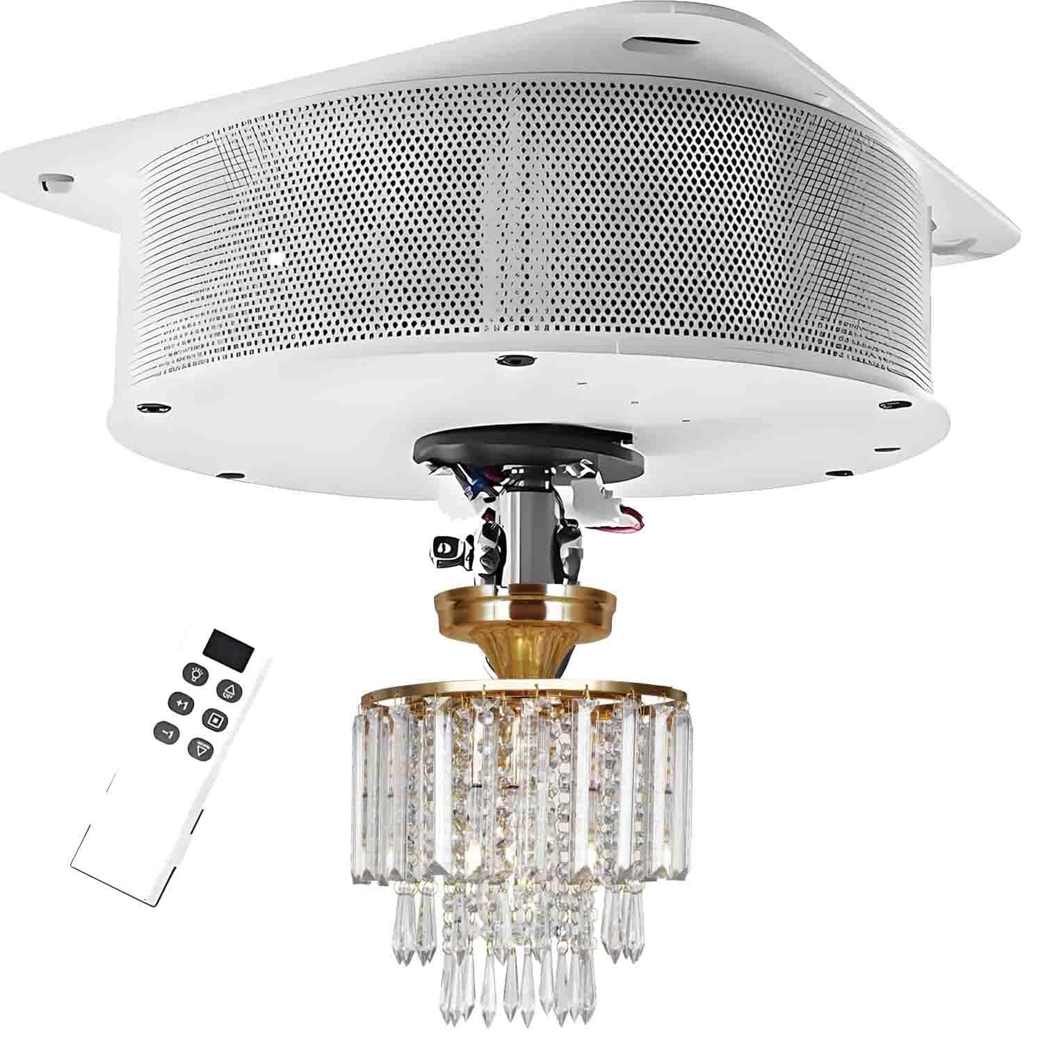 Crystal Lamp Chandelier Hoist, Remote Control Ceiling Light Hoist, 40/70/80/130/180KG Load Capacity, 5-6M Max Height, Motorized Lifter for Commercial & Residential Lighting Fixtures 180kg(396lbs)