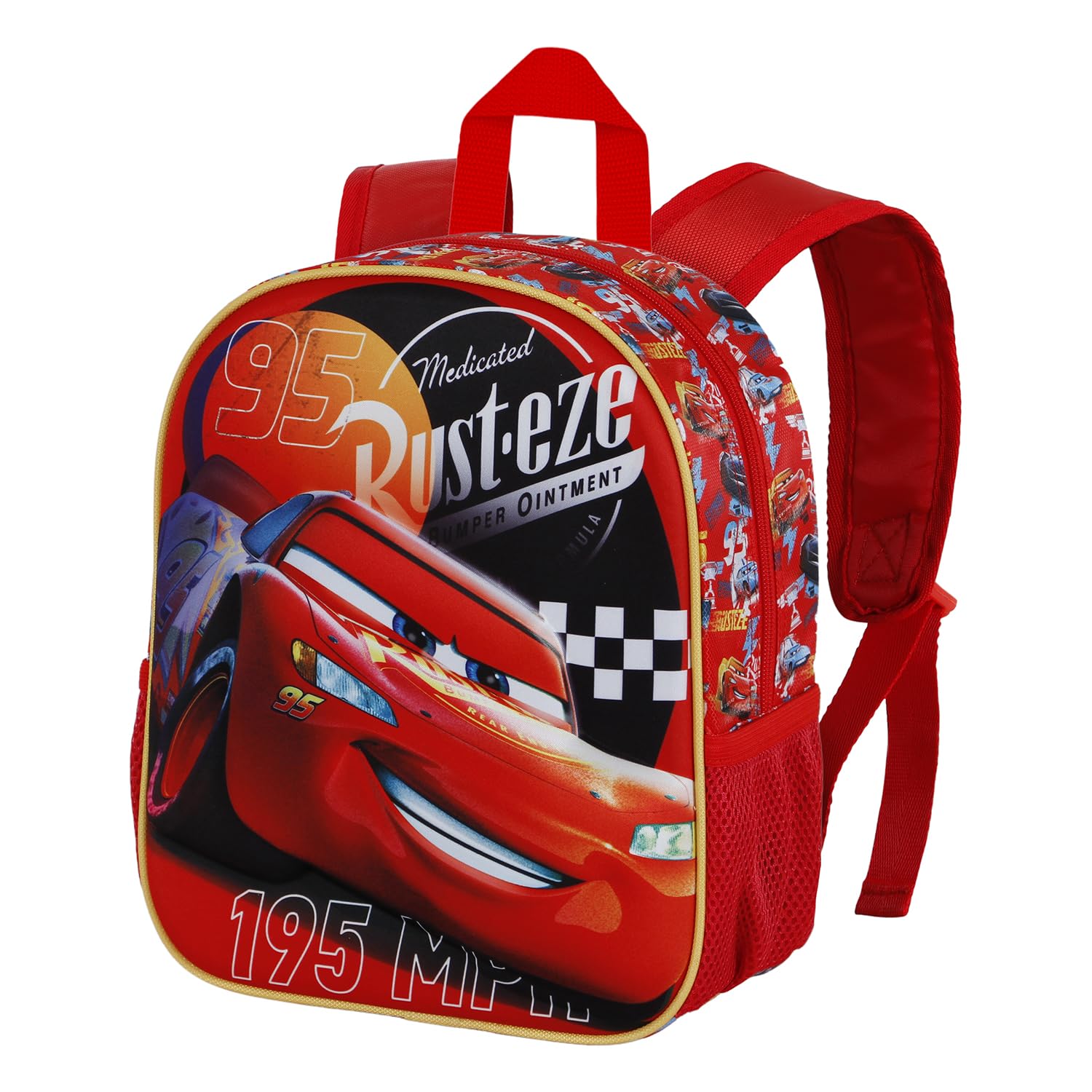 Disney Cars 3 Bumper-Mochila 3D Pequeña, Rojo, 26 x 31 cm, Capacidad 8,5 L