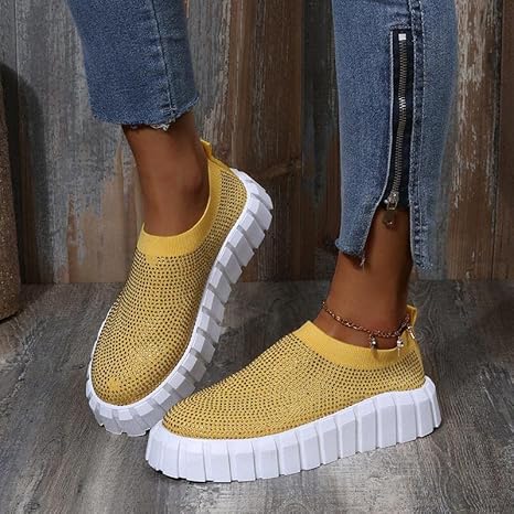 platform rhinestone sneakers