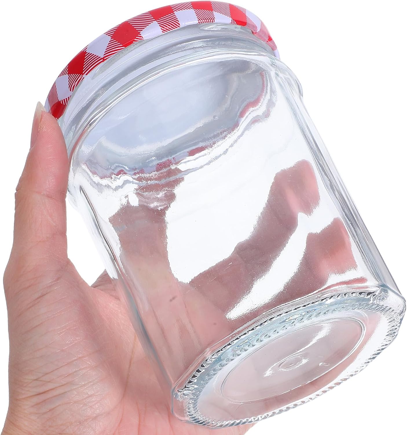 SAFIGLE Glass Jars with Lids for Food Storage, 380ml Hexagon Canning Jars, Airtight Glass Containers for Jam, Honey, Jelly, Kitchen Storage 6pcs