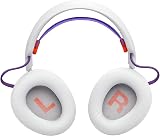 JBL Quantum 650, Casque Gaming sans Fil Bluetooth, Son Spatial JBL Quantum, Micro à réduction de Bruit, câble USB-C, 45 h d’autonomie, pièces remplaçables, compatibilité multiplateforme, Blanc - 6