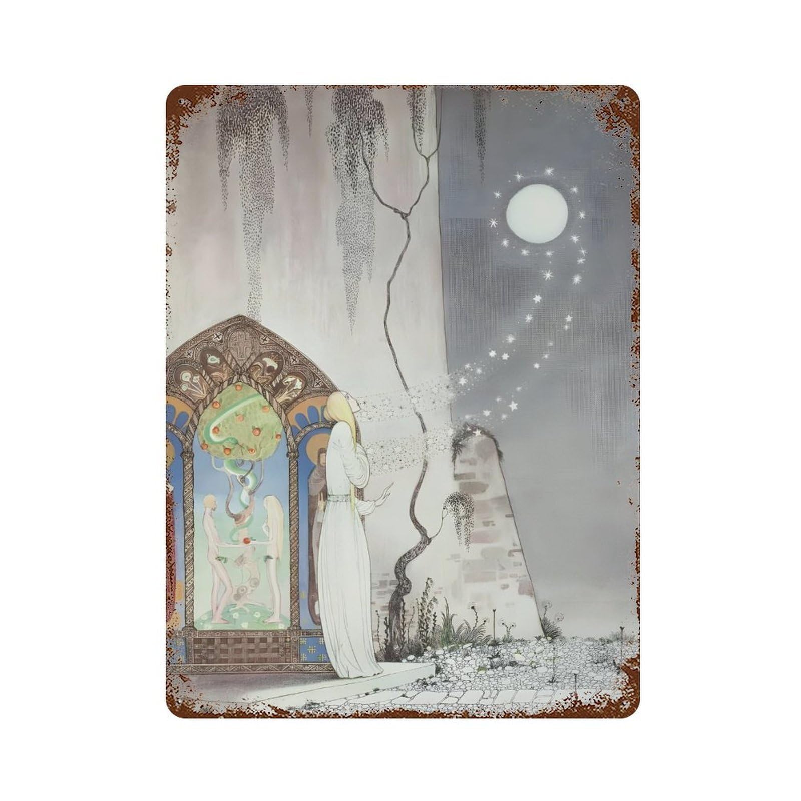 xiaoxiaoshen Kay Nielsen Vintage Illustration (3) Wall Decor Art Metal Tin Poster Modern Home Decor Art Home Bar Shop Decorations Vintage Sign 40x30cm