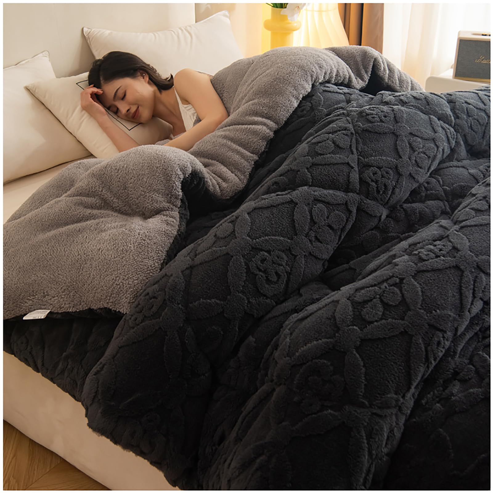 Couette en Tissu de Velours d'agneau Chaude Hiver ZTGL Antifroid 150x200cm 3.5kg