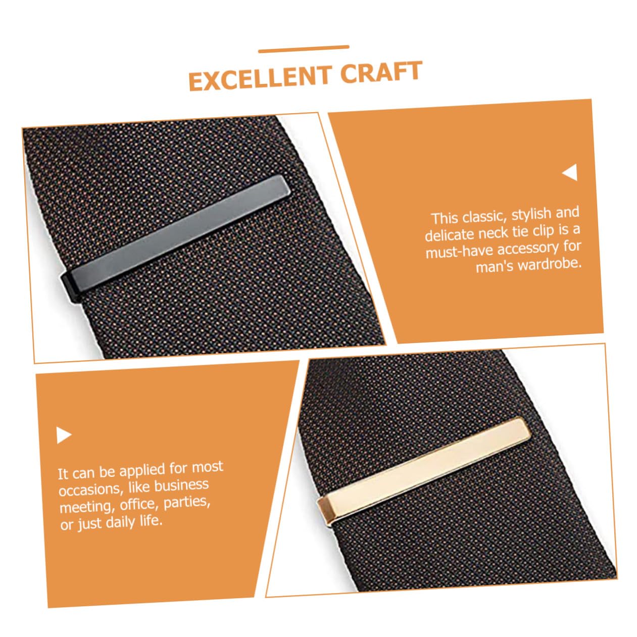 Abaodam Pinzas para Corbata de Hombre 3 Piezas, Clip Clásico para Traje de Negocios y Boda, Accesorio Plateado para Camisa, Barra de Corbata Elegante para Uso Diario y Eventos Formales