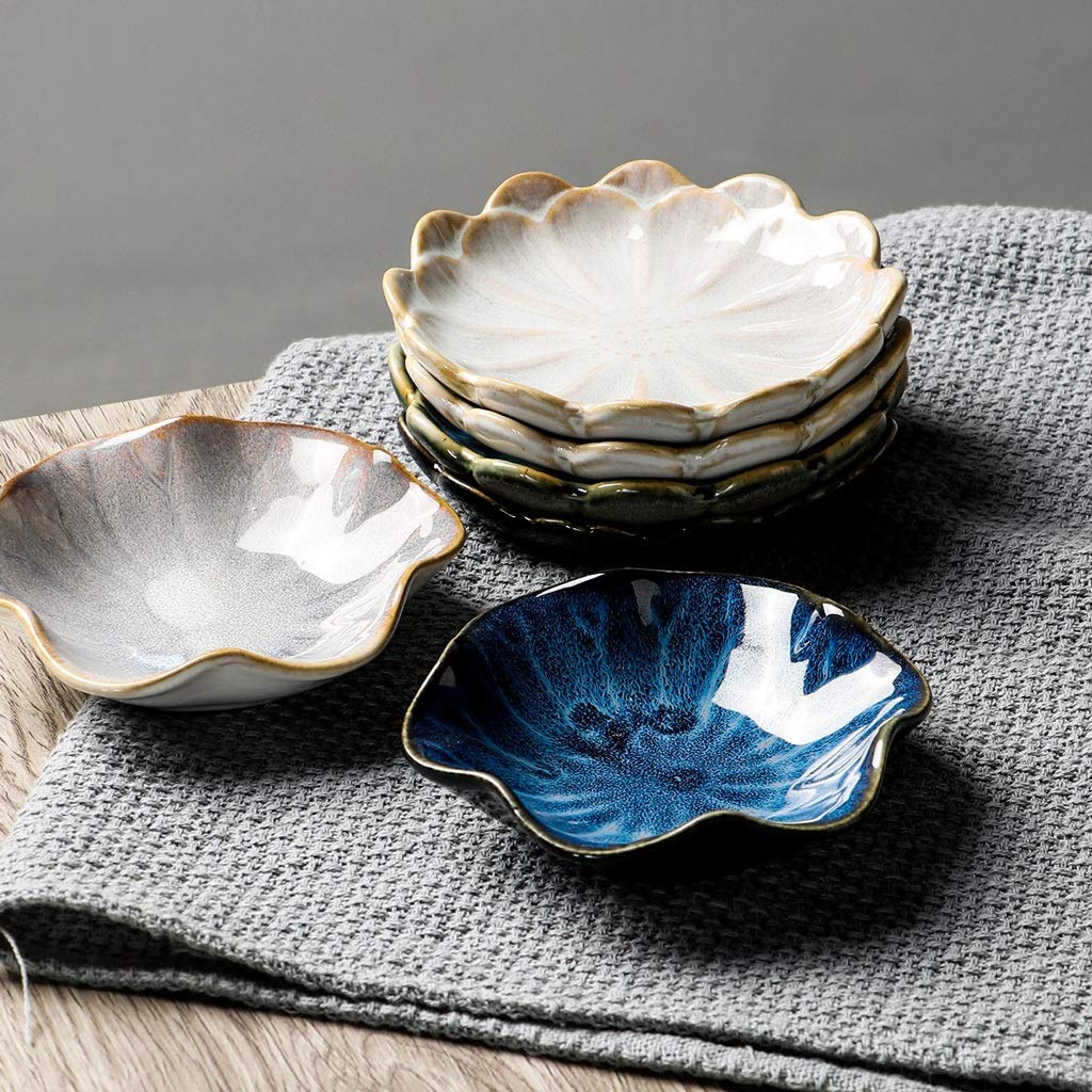 Salatschüssel-Set aus Keramik, elegantes Geschirr für Snacks, Vorspeisen, Gewürze, Dip-Soßen und Gemüse, mit Knochenplatte und kleiner Schüssel