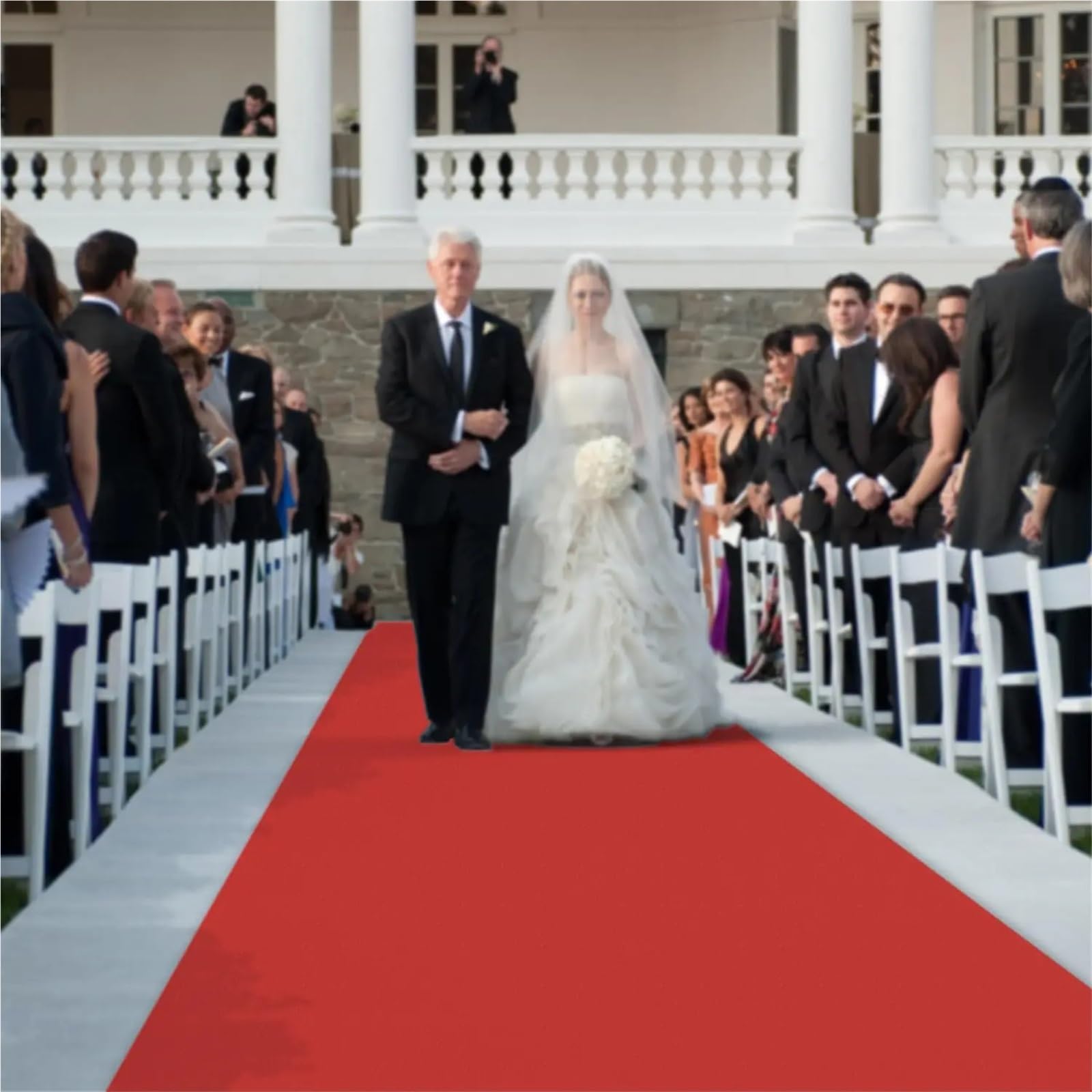 Tappeto Da Matrimonio Tappeto da matrimonio antiscivolo bianco rosso cerimonia palcoscenico(Black,3.0 m,1.2M)
