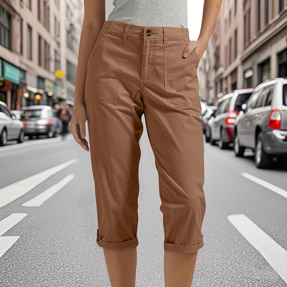 brown capri dress pants Brown Plus Size Dressy Capri Sets Monki Stretch Capri Pants In Dark Brown