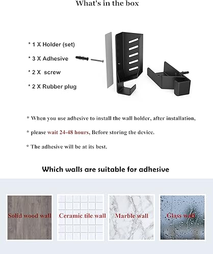 Miniatura 6 de Soporte universal de pared para laptop, soporte de pared para caja de cables, gancho integrado de gestión de cables compatible con portátiles,