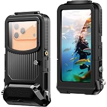 2026 IP68 Waterproof Diving Phone Case, 50FT 1H Underwater Photography for iPhone 17/16/15/14/13/12 Series, Fit 5.4"-6.9" Left Volume Button Phones, Air Vent Sensitive Touch,Black