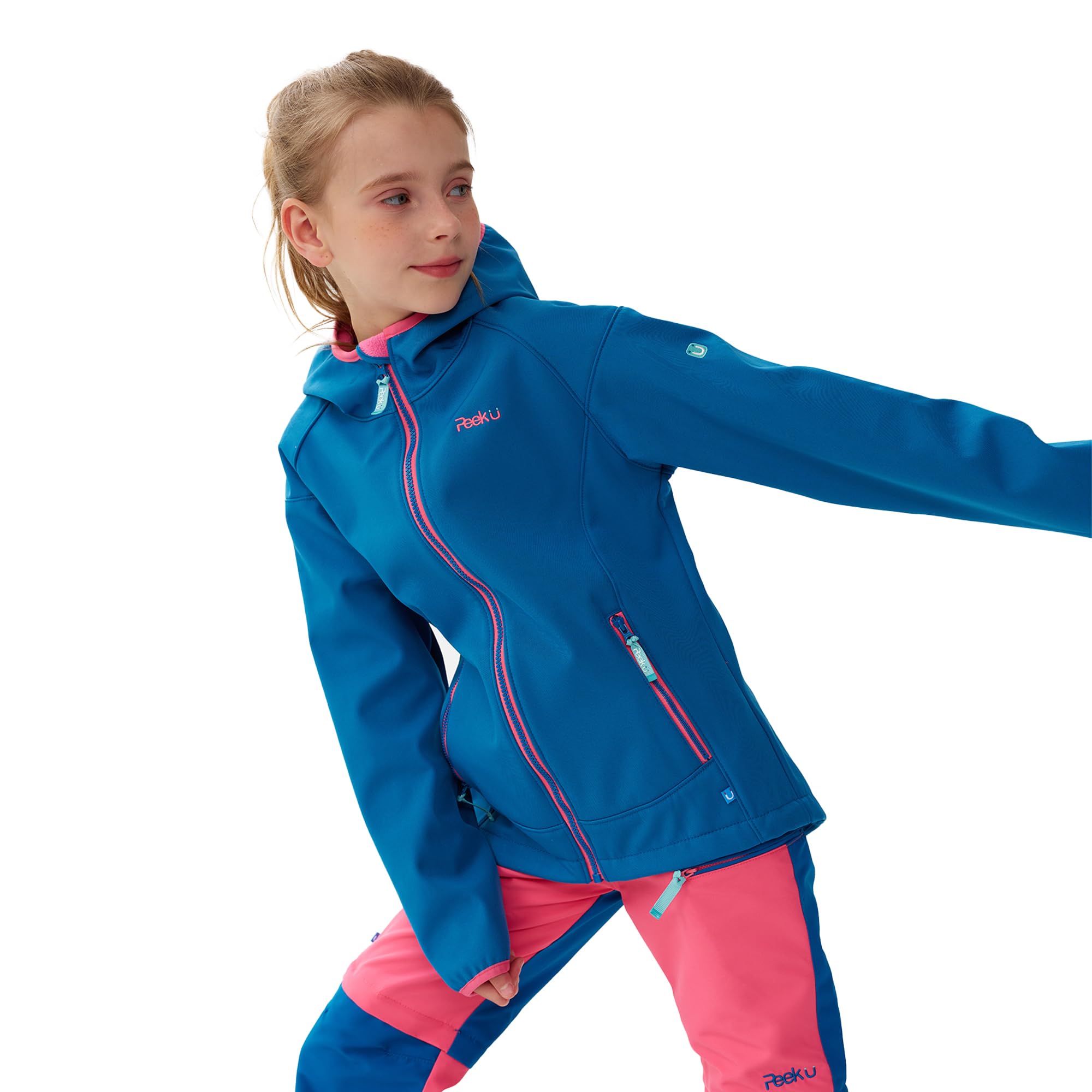Kinderjacke mit Fleecefutter,Wasserresistente winddichte Jacke mit wasserreaktivem Print für Jungen und Mädchen