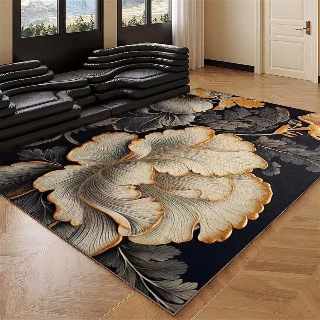 Tapis de salon moderne à fleurs 180X260cm pour réchauffer une chambre d'ado fille