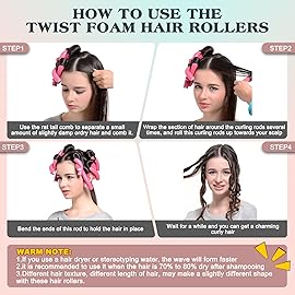 AIDUCHO Heatless Hair Curler Set - 30 Flexible Overnight Blowout Rods, Soft Rollers for Long Hair (Small Size)