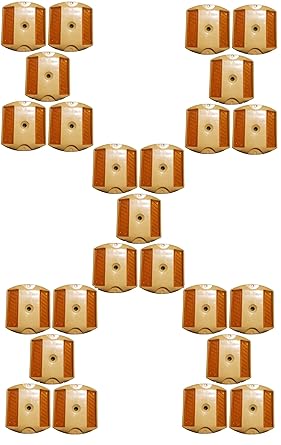 K T I Yellow Body with Yellow Reflectors Square Road Stud - Weatherproof Outdoor Driveway Marker - Great for Speed Bumps, Sidewalks, Pedestrian Crossings, Freeways & Driveways (Pack of 25)