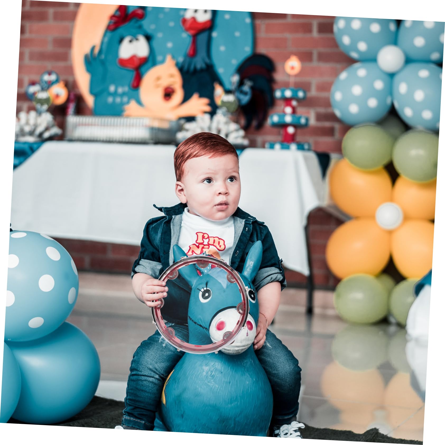 Pandereta de Mano Ajustable, Juguete de Percusión Rojo de Plástico y Metal | Instrumento de Percusión para Niños, Tambor Infantil Fácil de Usar, para Banda y Concierto