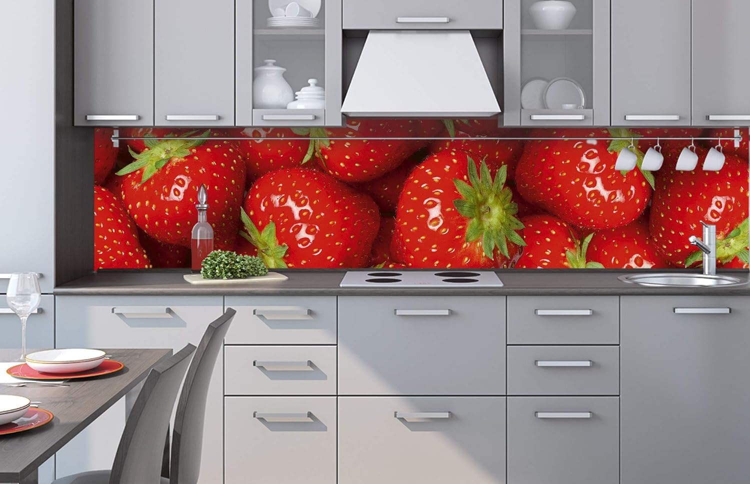 DIMEX LINE Peel and Stick Kitchen Backsplash Sticker Strawberries, Rot, 260 x 60 cm - Image 3