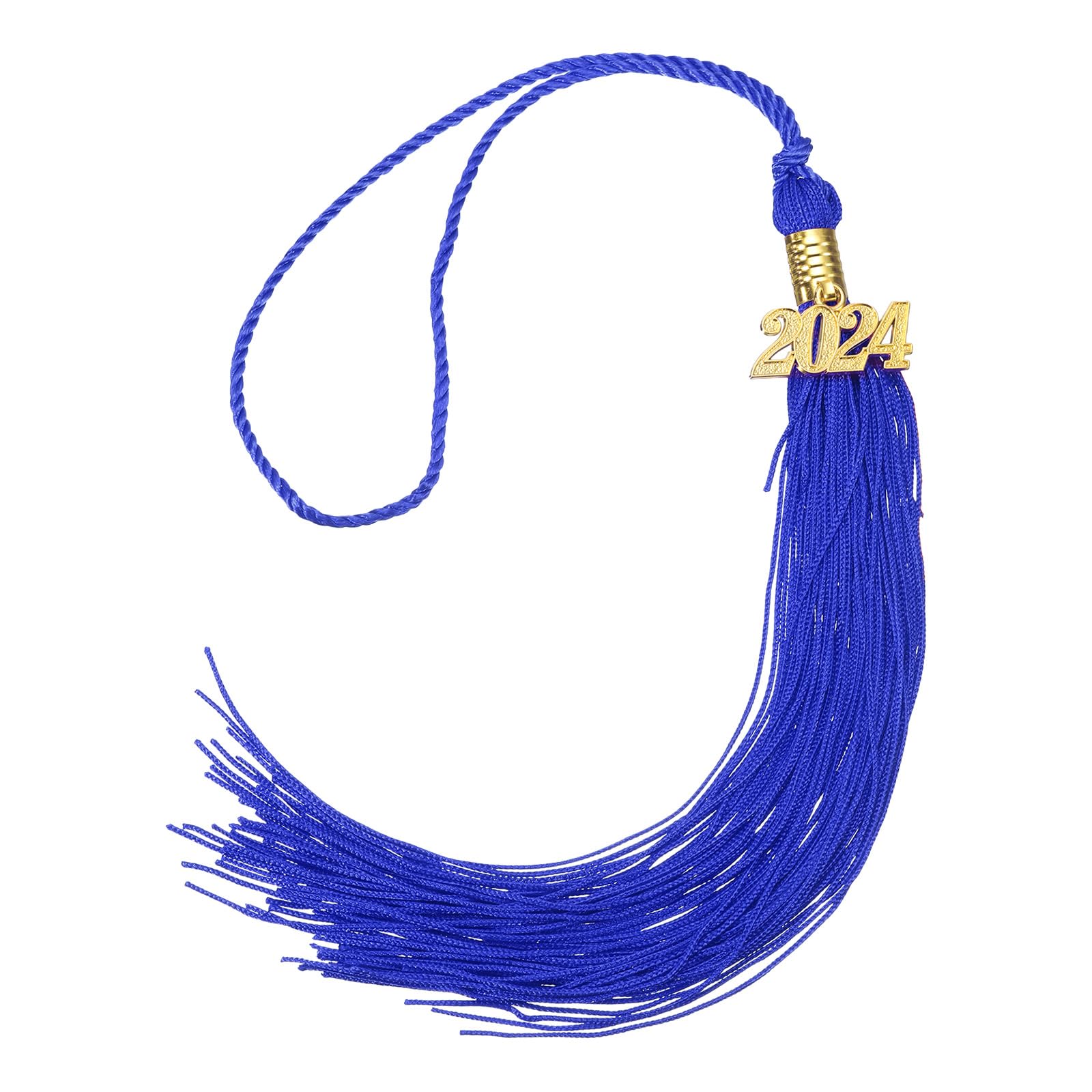 sourcing map 2024 Graduation Tassel, Graduation Cap Tassel with 2024 Year Gold Charm for DIY, Graduate Parties Ceremonies Souvenir, Graduation Hat Decor, Blue