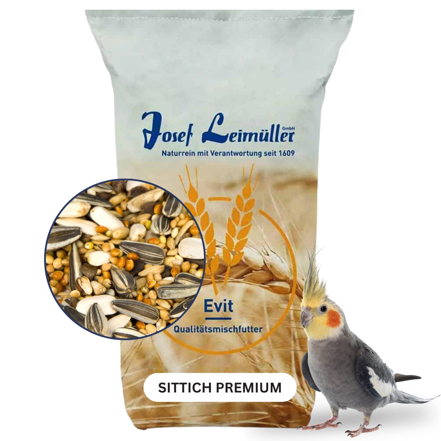 Leimüller Pokarm dla dużych papużek Premium 25 kg – wielokrotnie czyszczony, bez pyłu, karma uzupełniająca dla ptaków ozdobnych