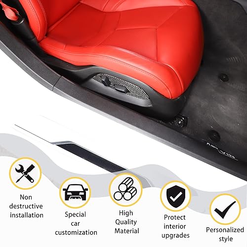 Miniatura 4 de CHEAYAR Adhesivo de ajuste de asiento de automóvil de fibra de carbono suave compatible con Corvette C8 Stingray Z06 Z51 2020 2021 2022 2023