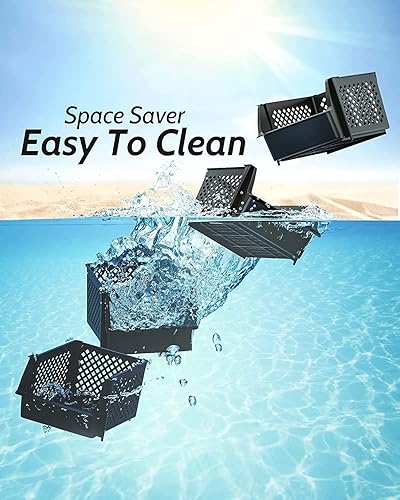 Miniatura 7 de Skywin Contenedores de almacenamiento apilables de plástico para despensa, contenedores apilables para organizar alimentos, cocina y baño (negro,