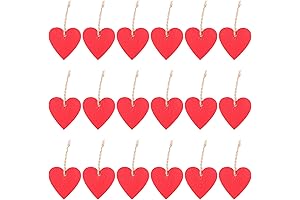 PRETYZOOM 50pcs Wooden Heart Ornaments, Miniature Heart Shaped Slices