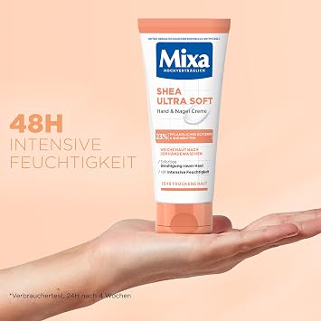 mixa shea ultra soft hand & nail cream - nourishing hand balm for dry cracked and rough hands protection & intensive care with glycerine and shea butter 100 ml