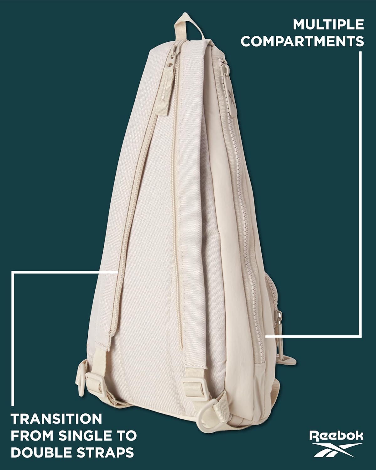 Reebok Unisex Crossbody Sling Bags – Compact Convertible Strap Cross Body Bag Travel Sling Bag - Gym & Travel Essential, Size One Size, Maeves Stucco - Image 4
