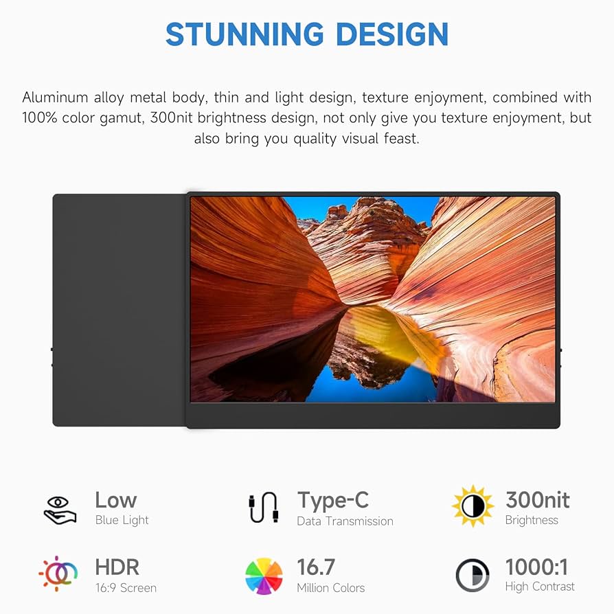 Amazon.com: AYY Portable Monitor 15 Inch 1080P FHD 100% sRGB