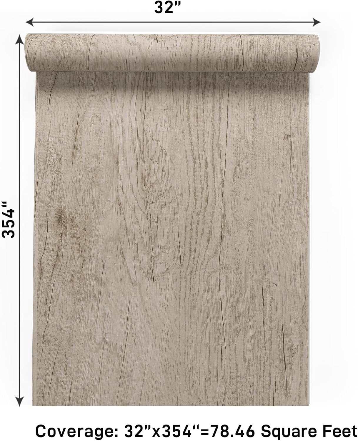 VaryPaper 32" x 354" Rustic Light Wood Wallpaper Peel and Stick Wallpaper Wood Look Contact Paper for Countertops Cabinets Waterproof Self Adhesive Removable Wooden Wall Paper Roll for Kitchen Bedroom