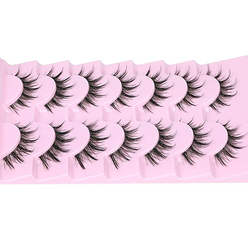 Miniatura 5 de Pestañas Manga de Aspecto Natural Pestañas de Anime Cosplay Pestañas Postizas con Banda Transparente Pestañas Voluminosas 3D Estilo Asiático Japonés