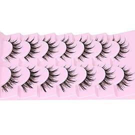 Manga Lashes Natural Look Anime Lashes Cosplay False Eyelashes with Clear Band 3D Wispy Eyelashes Asian Japanese Korean Style Manhua Lashes Look Like Individual Clusters Pack by EYDEVRO