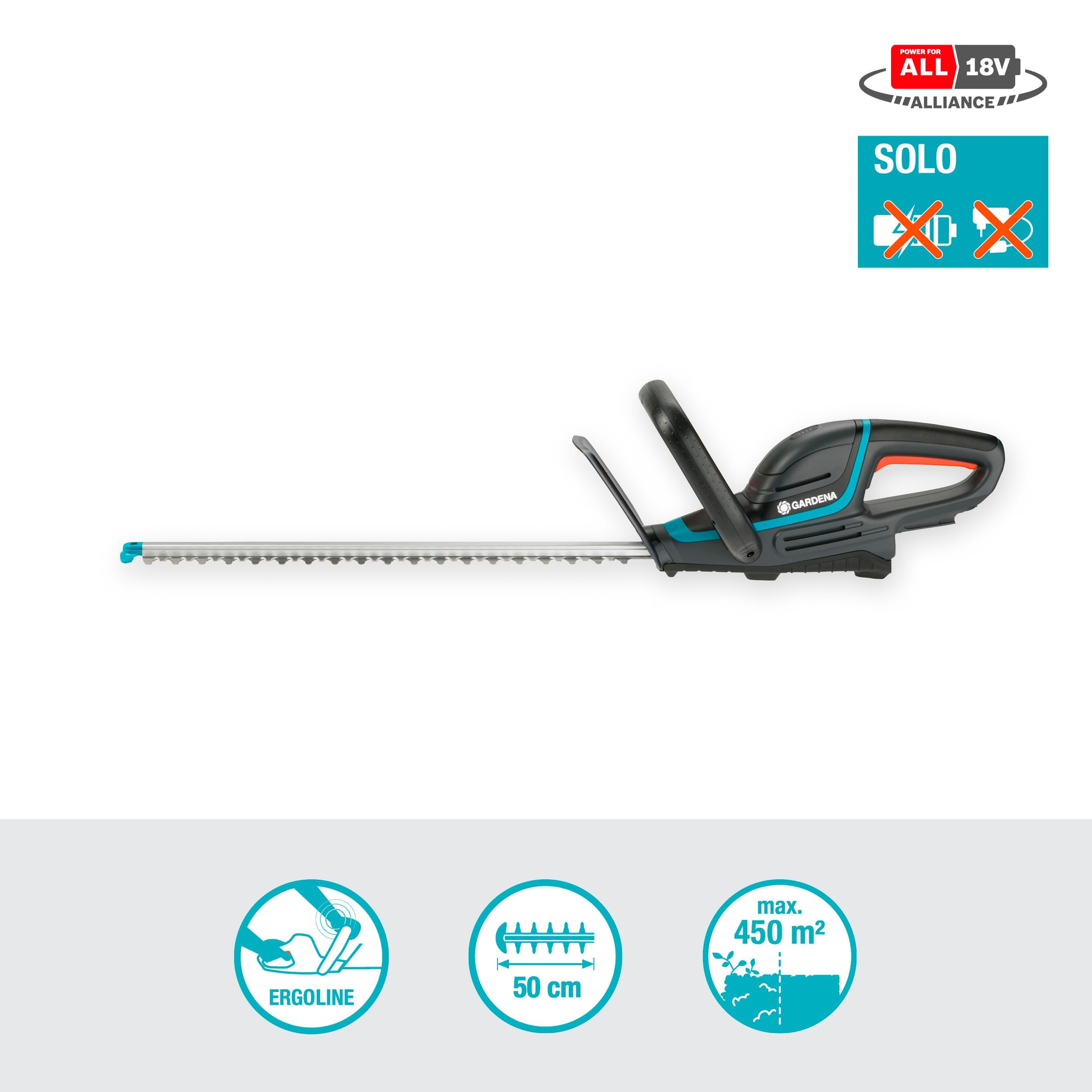 Gardena Cortasetos ComfortCut 50/18V P4A Solo: Ergonómico, Geometría de la cuchilla, Ligero, Estado de carga, Sin cable (14730-55)