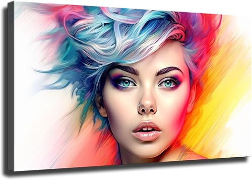 Beautiful Women Hair Salon Poster Wall Art for Living Room Bedroom Wall Art Prin