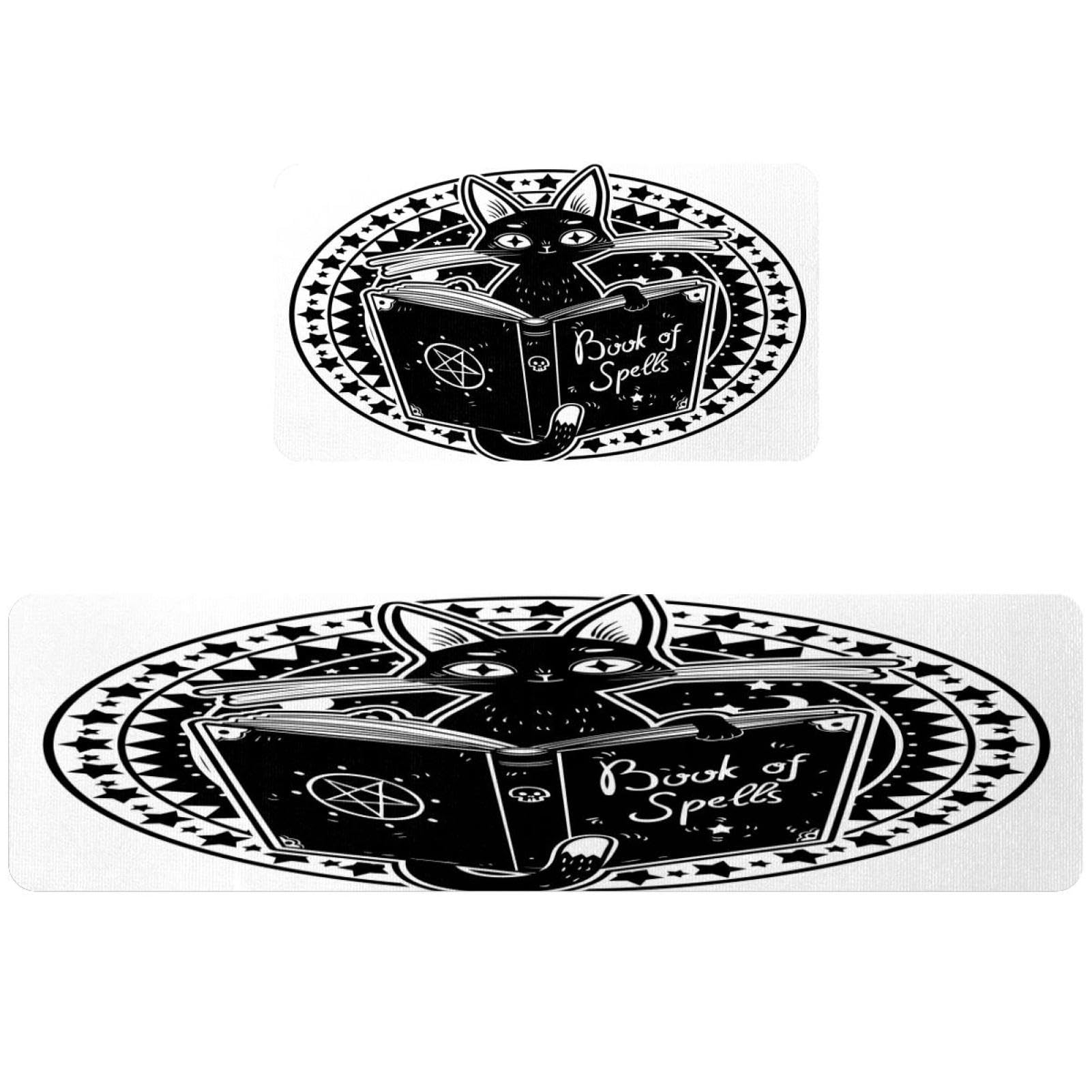Tapis de cuisine antidérapants lavables pour sol cuisine noir