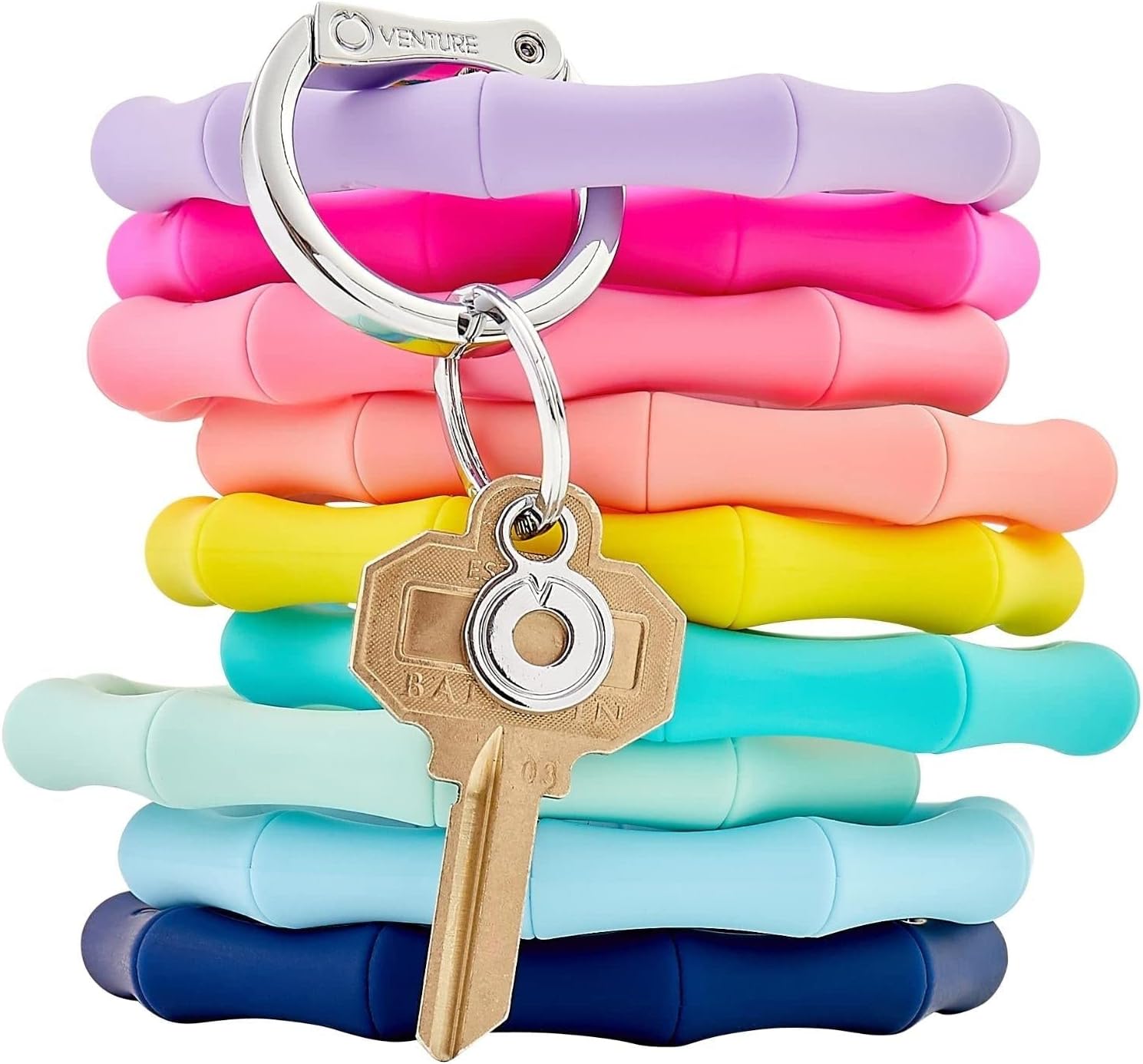Oventure Silicone Big O® Key Ring – Bamboo Collection Bracelet Keychain | Hands-Free & Giftable Wristlet for Women