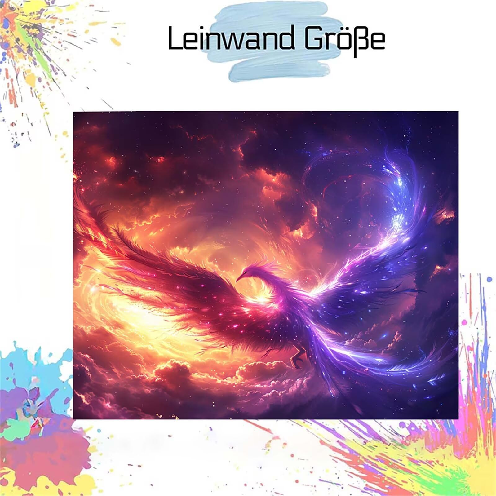 Malowanie po numerach dla dorosłych Phoenix malowanie po marzycielskich numerach, DIY Paint by Numbers Hobby Kreatywni Dorośli, Malowanie według numerów zestawy pędzlami i farbami akrylowymi