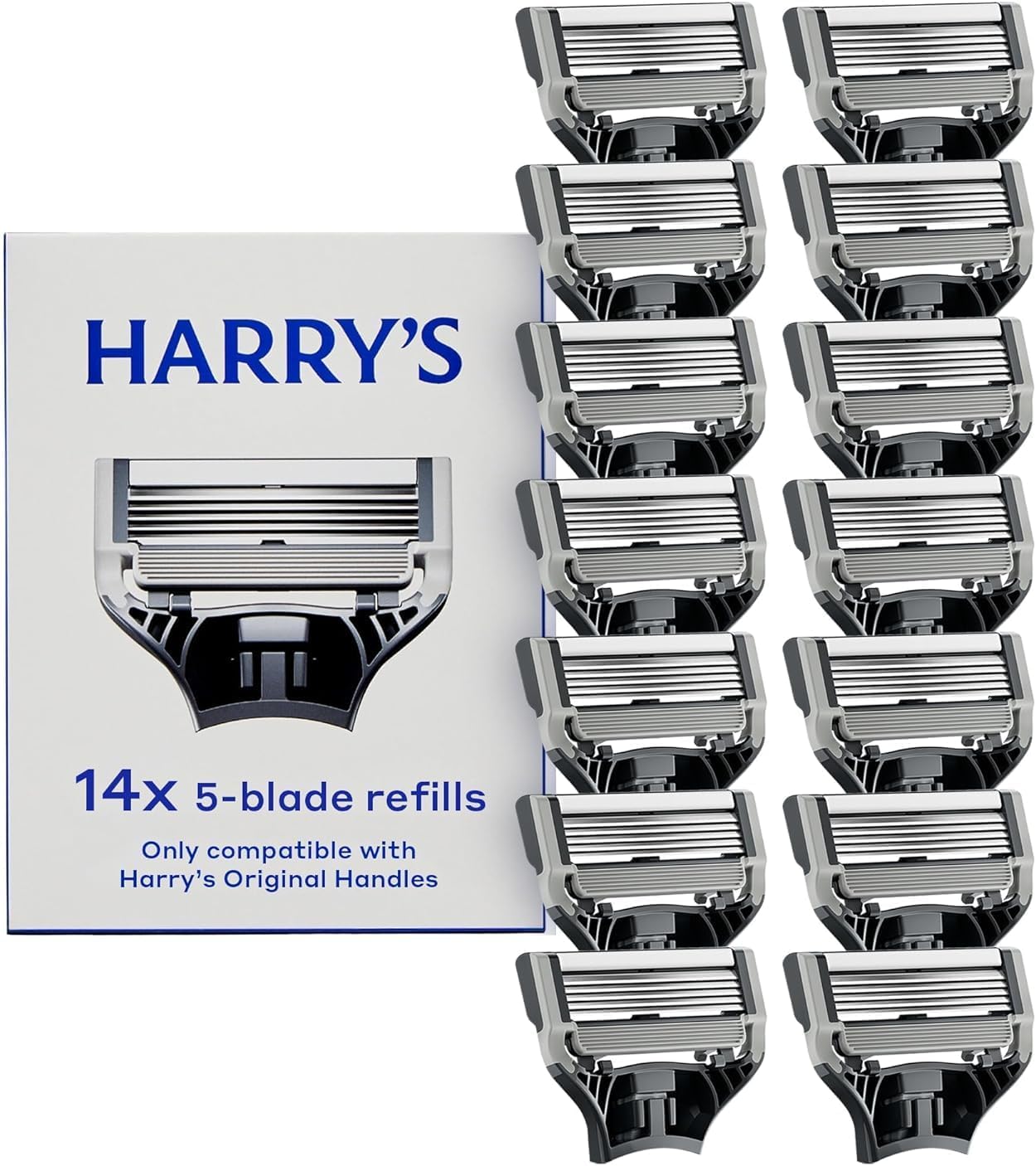 Harry's Original Razor Blades for Men - 14 Count - Premium Razor Blade Refill Cartridges - German Engineered