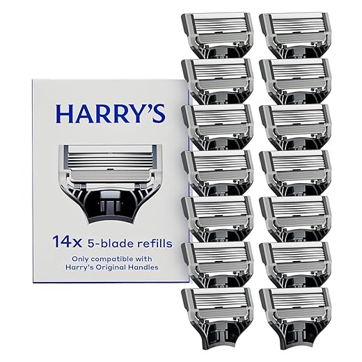 Harry's Original Razor Blades for Men - 14 Count - Premium Razor Blade Refill Cartridges - German Engineered