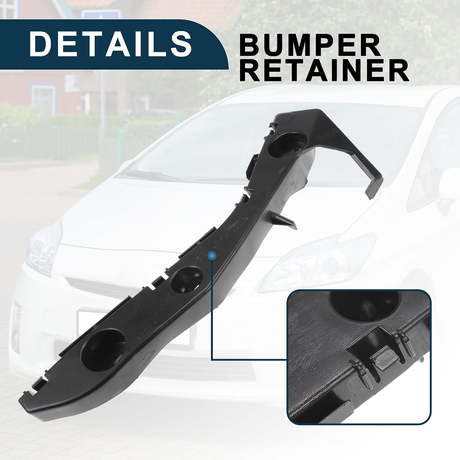 Bumper Support Bracket for Toyota Prius 2004-2009 Durable No.5211547010 | Right Side Front Bumper Retainer Bracket Hold Mount Black 1 Pc