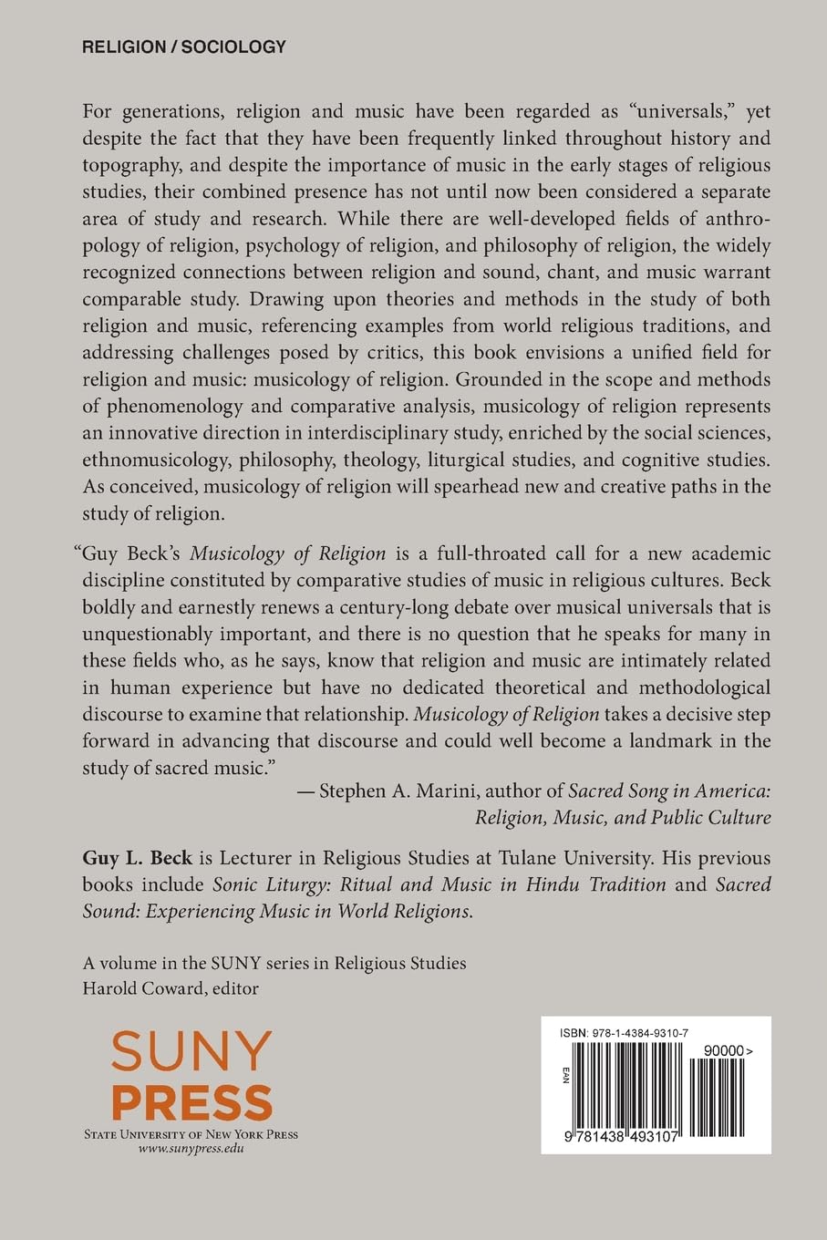 Musicology of Religion: Theories, Methods, and Directions (SUNY series in Religious Studies)