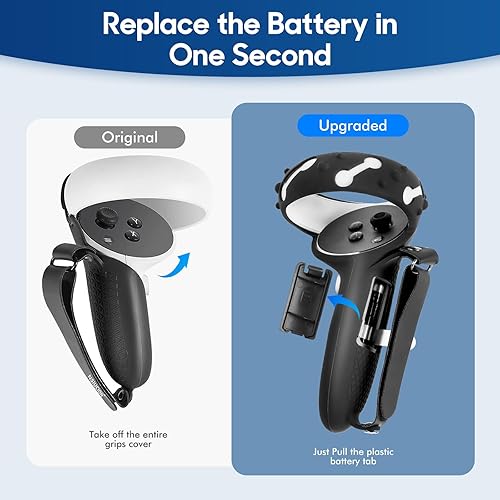 Miniatura 6 de Extended Batteries Openning Grips Plus Face pad for Meta Quest 2 Removable Facial Interface Frame Foam Face Covers Replacement VR Accessories